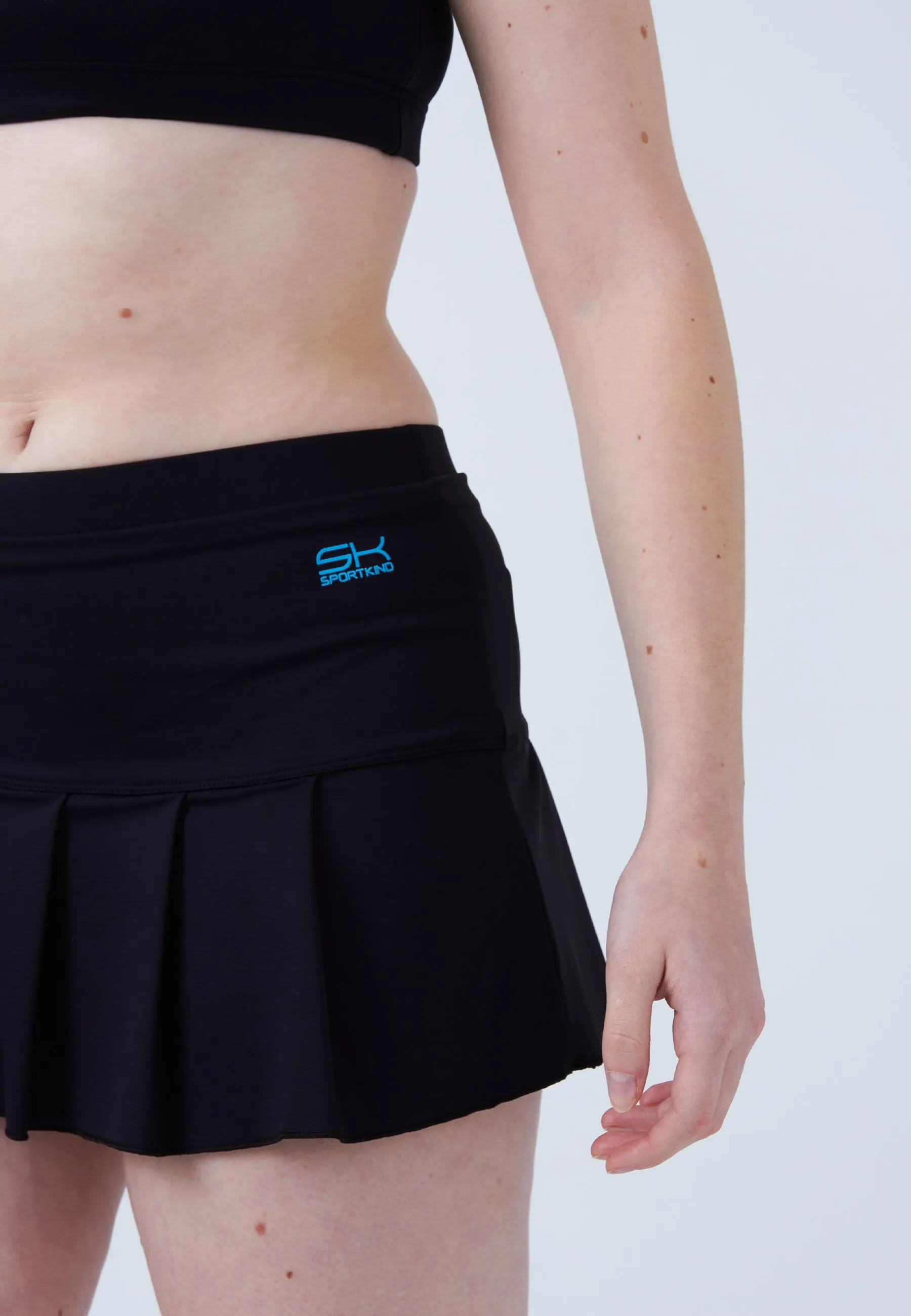 Sleek Styling Easy Layer Pleated Tennis Skort, black