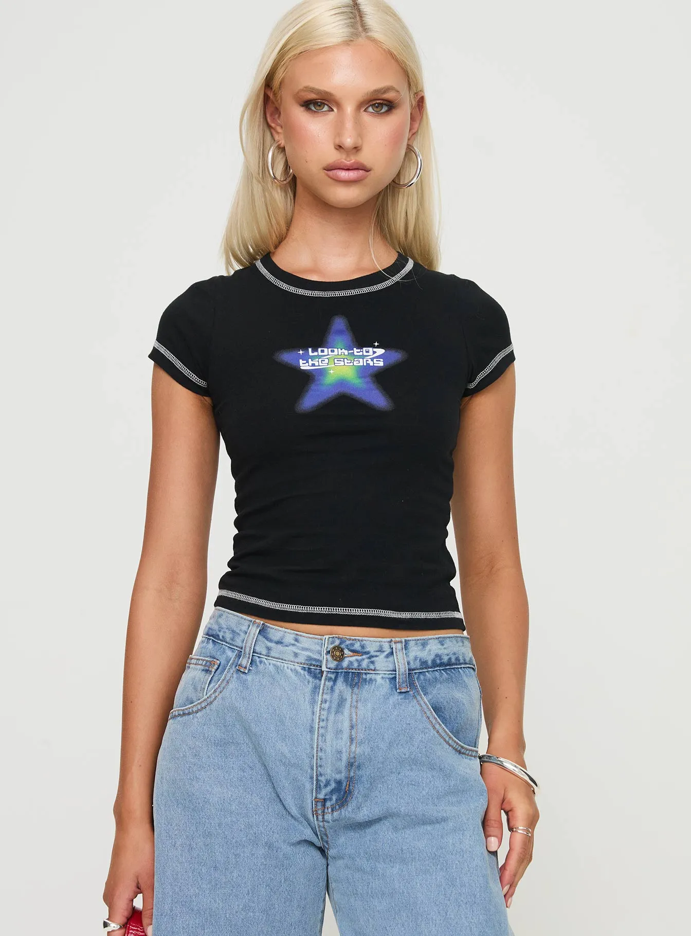Look To The Stars Tee Black Active Wearable Breathable mesh