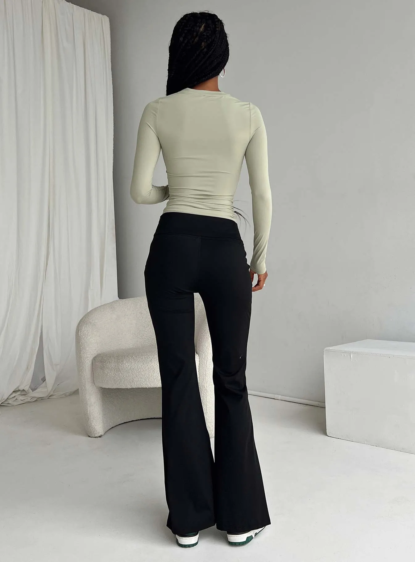 Marshall Pants Black simple design High Waist Stretch