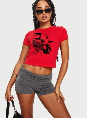 Akeko Tee Red Short Sleeve