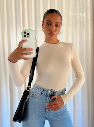 brown bodysuit halter bodysuit Maleny Long Sleeve Bodysuit Beige