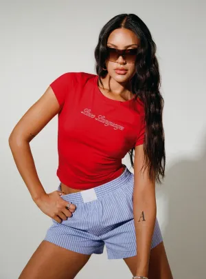 Love Language Tee Red Casual Layer Look