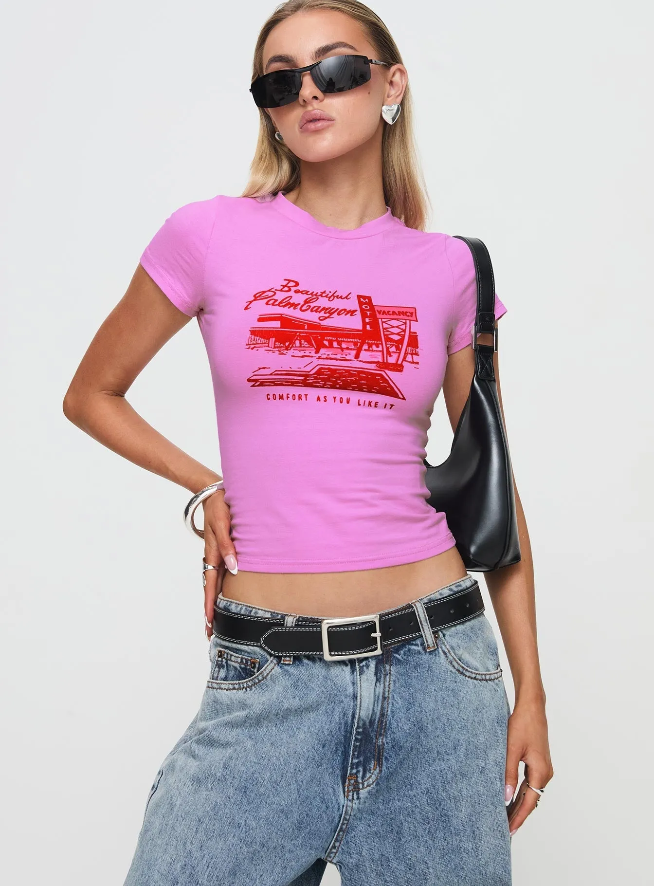 Palm Canyon Tee Pink Comfort Wear Fit