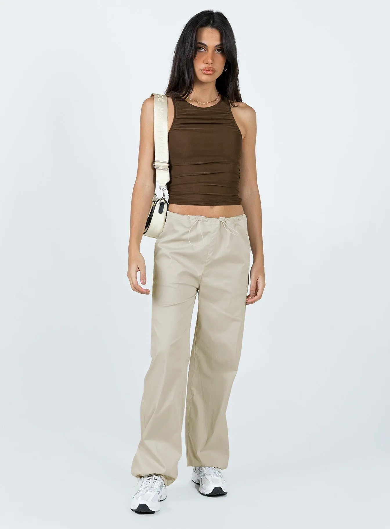Connels Parachute Pants Beige SturdyBeltLoops Quick Fit Design