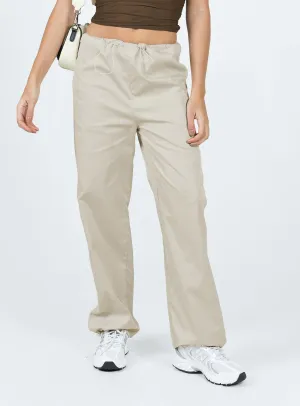 Connels Parachute Pants Beige Chilly Weather Slim Stretch Fit