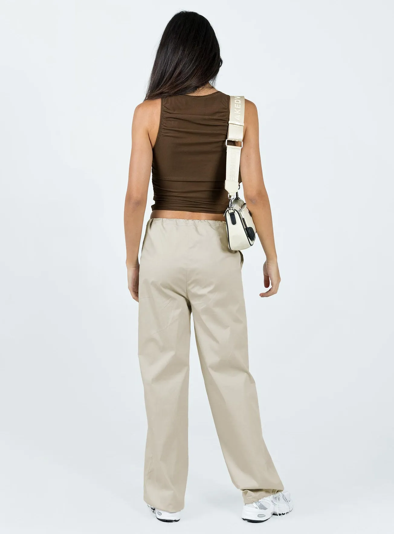 Stretch Panel Connels Parachute Pants Beige