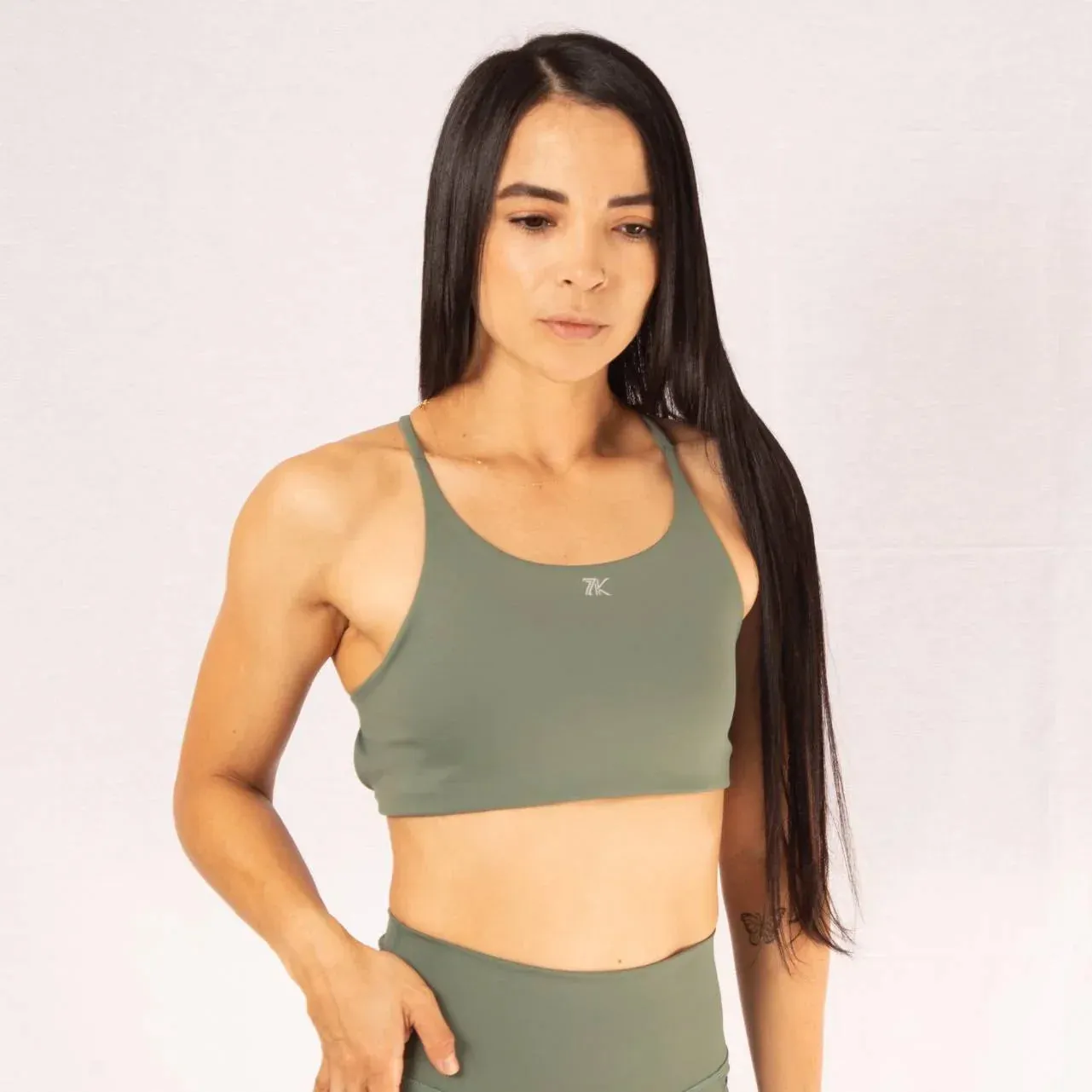Top deportivo para mujer con tiras espalda cruzada Printed workout gear