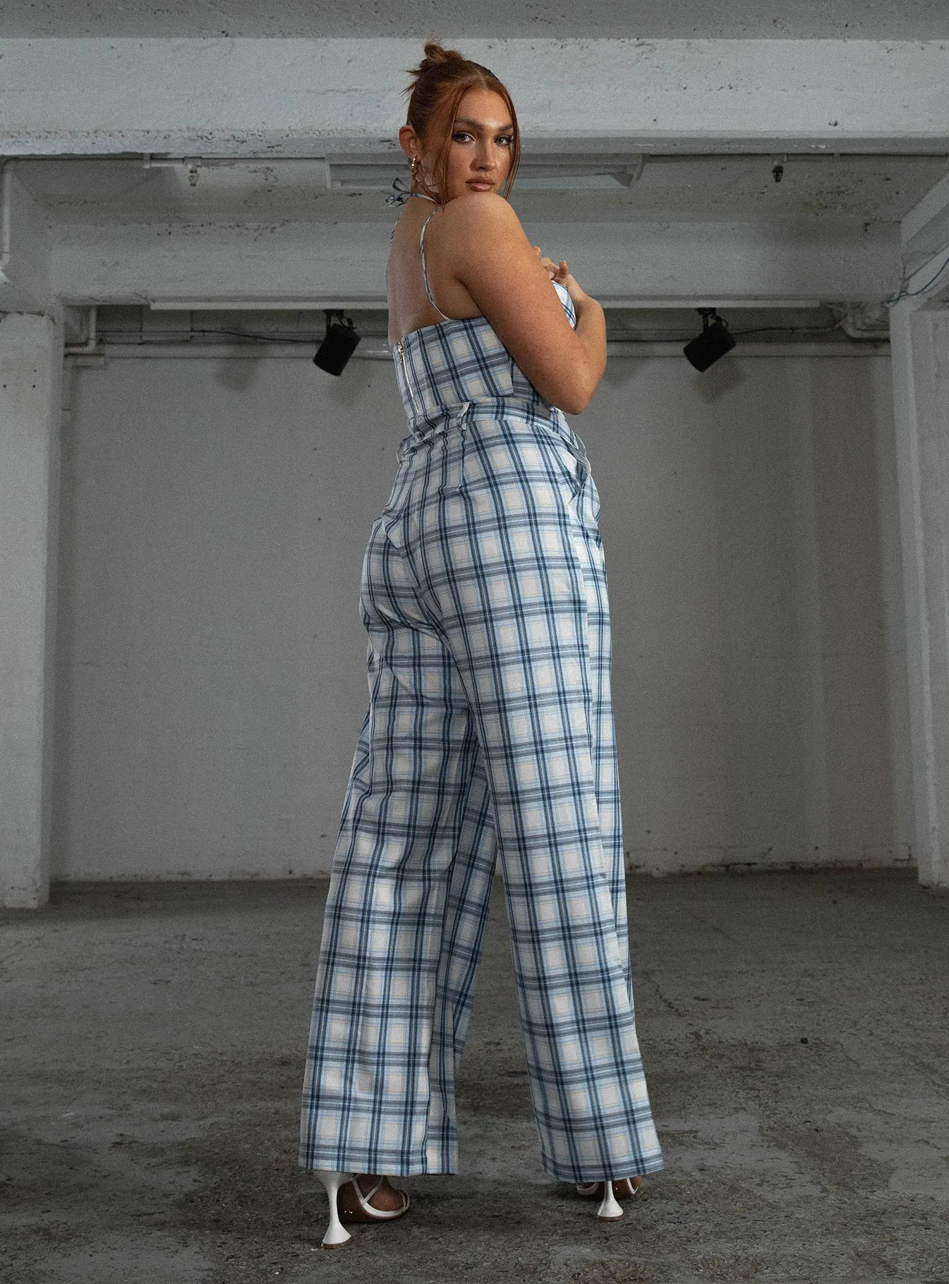 JGR & STN Cami Plaid Trouser Blue Check Functional fashion wear Timeless Layers