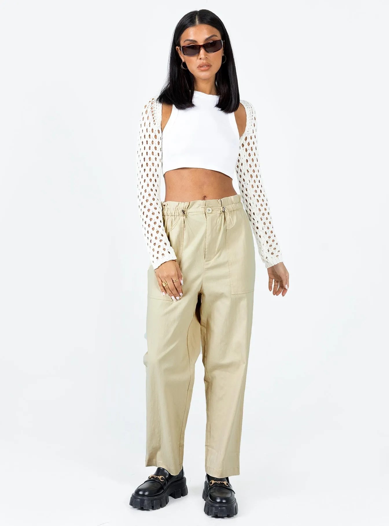 Odor Resistant Light wash Preston Cargo Pant Beige