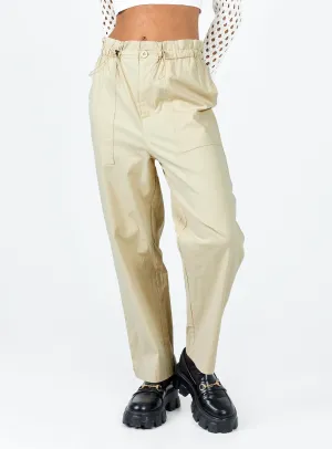 Abrasion Resistant Fabric Versatile Waist Preston Cargo Pant Beige