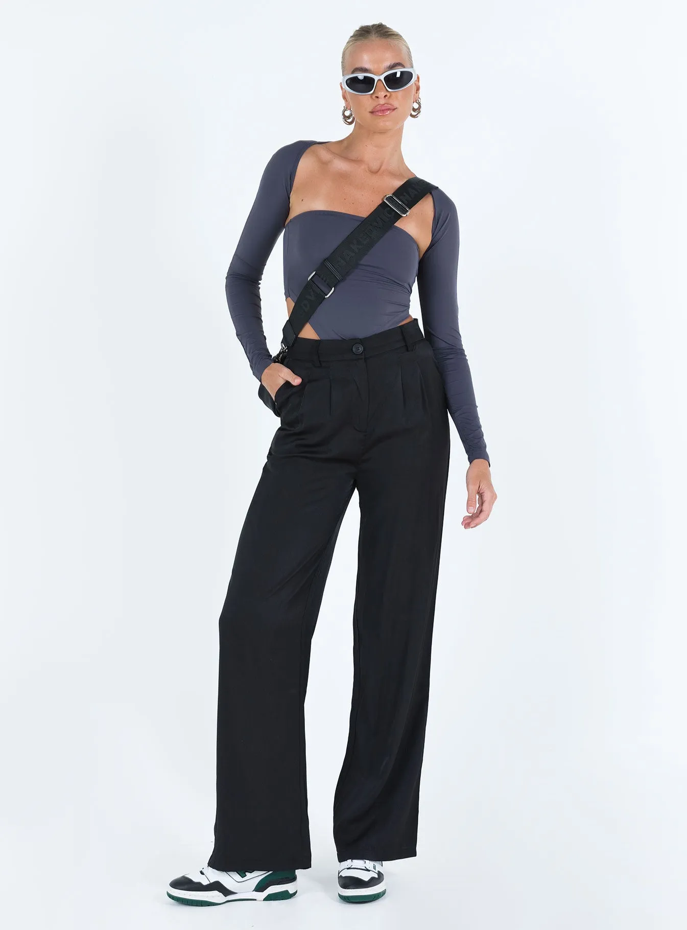 Printed design Kacey Pants Black Tall