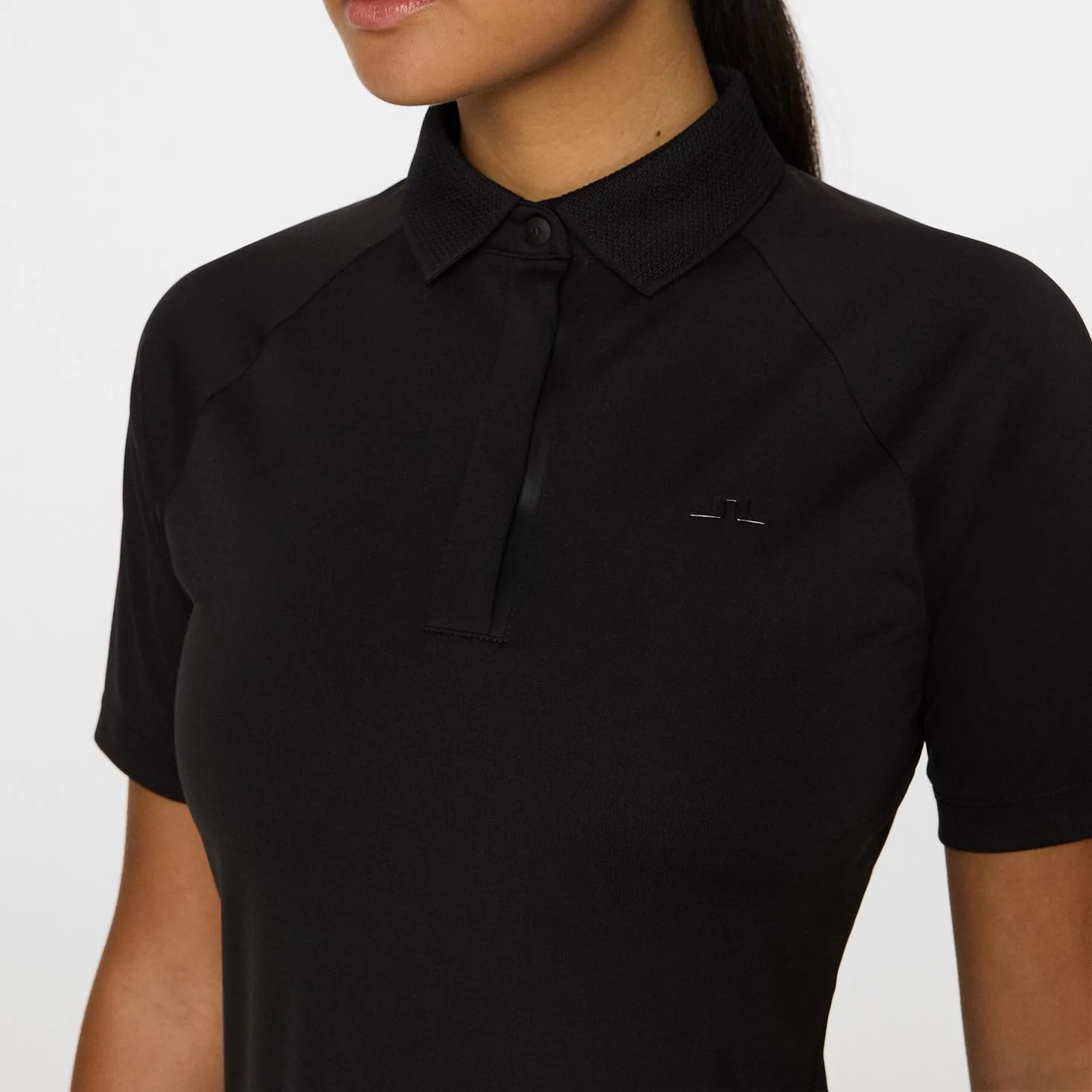 J.Lindeberg Women's Tara Golf Polo Shirt - Black StaticFree Material