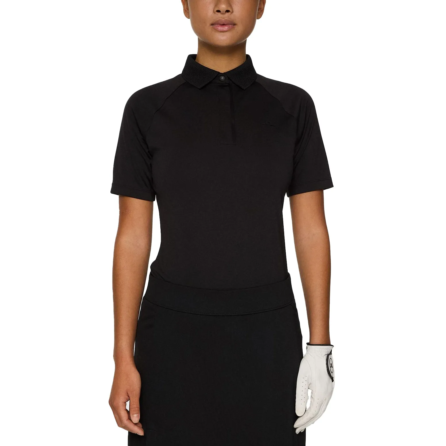 J.Lindeberg Women's Tara Golf Polo Shirt - Black Fairy Touch