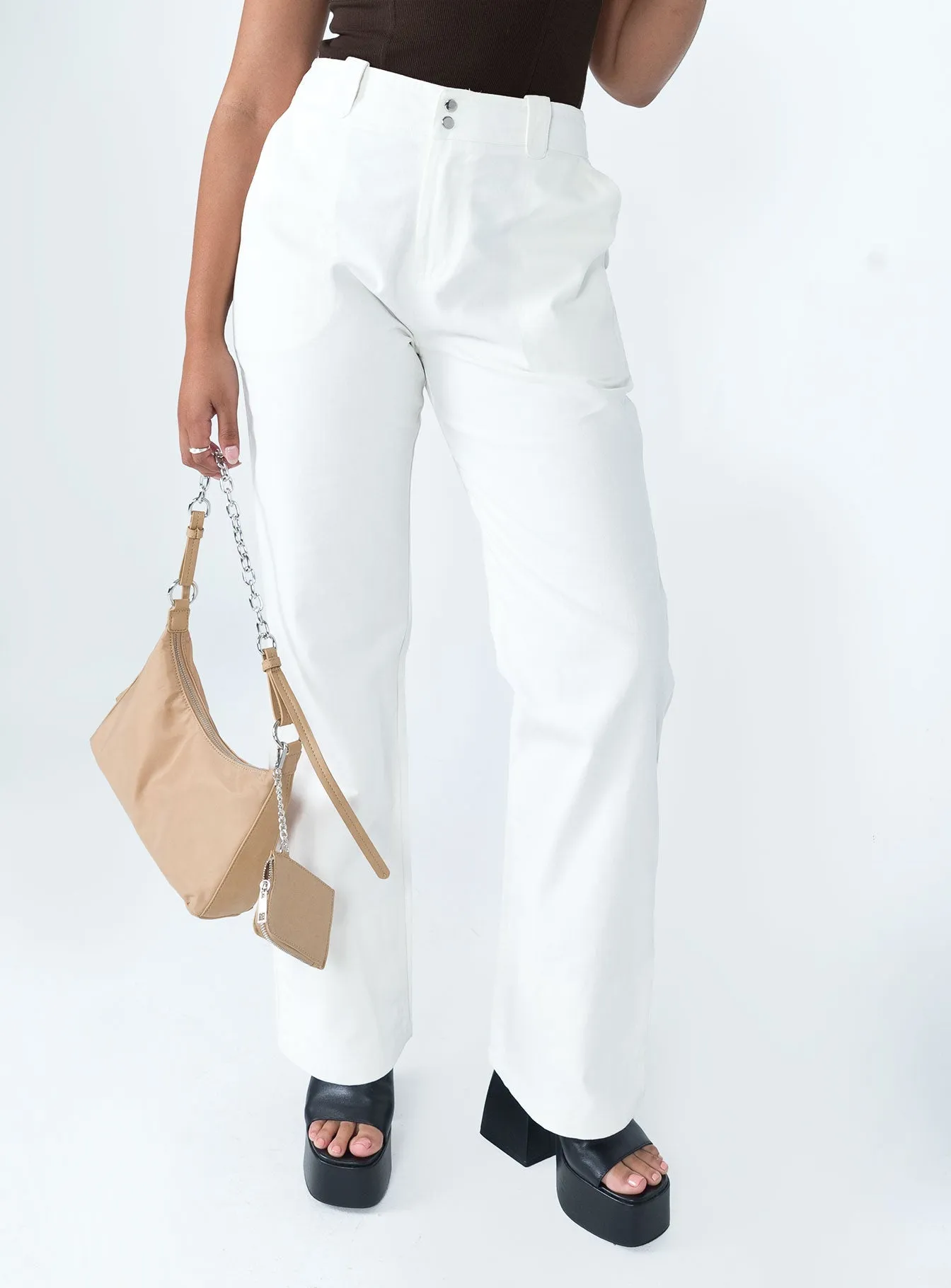 The Burton Pants White Clean Finish Trendy Design