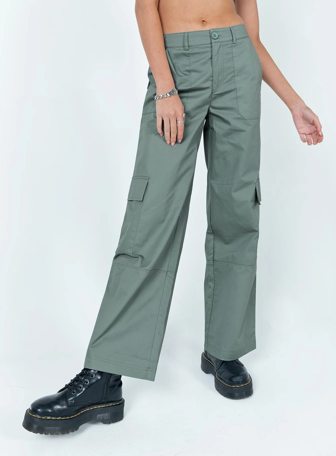 Luna Mid Rise Cargo Pants Grey Windproof Membrane