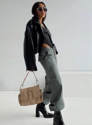 HeatRegulatingLining Fashionable Fit Luna Mid Rise Cargo Pants Grey