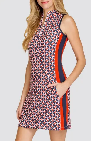 Polished Edge Sleek And Stylish New Tail Activewear Women's Henry Sleeveless Golf Dress - Marina Geo MSP$117