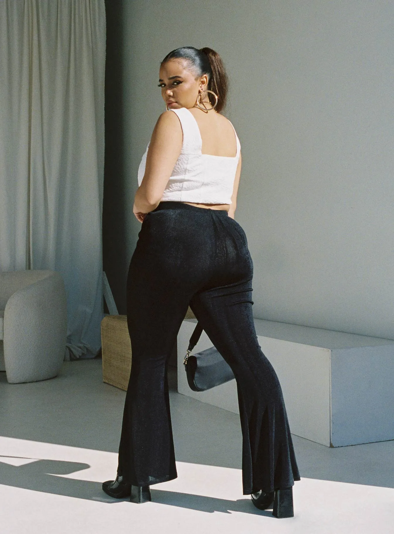 Snag Free Fabric Smart Layer Boogie Pants Black Curve