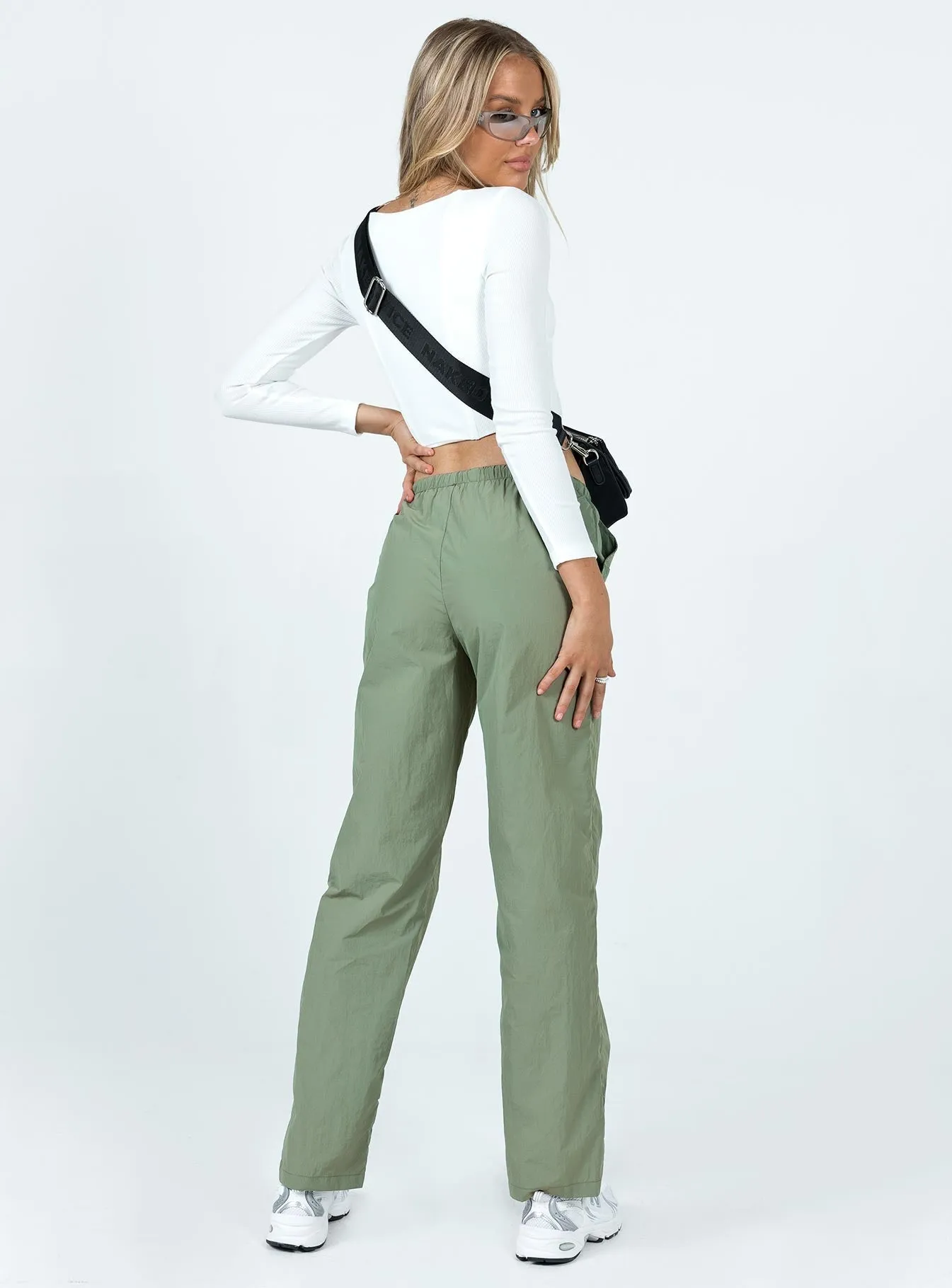 Comfy Waistband Darlington Parachute Pants Khaki