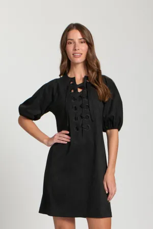 Chic Fit Wear All Day AP NY PUFF SLEEVE DRESS - BLACK