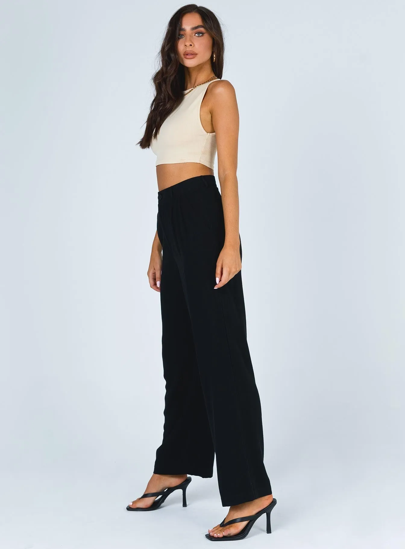 Brenda Linen Blend Pants Black Water-resistant Tailored Fit
