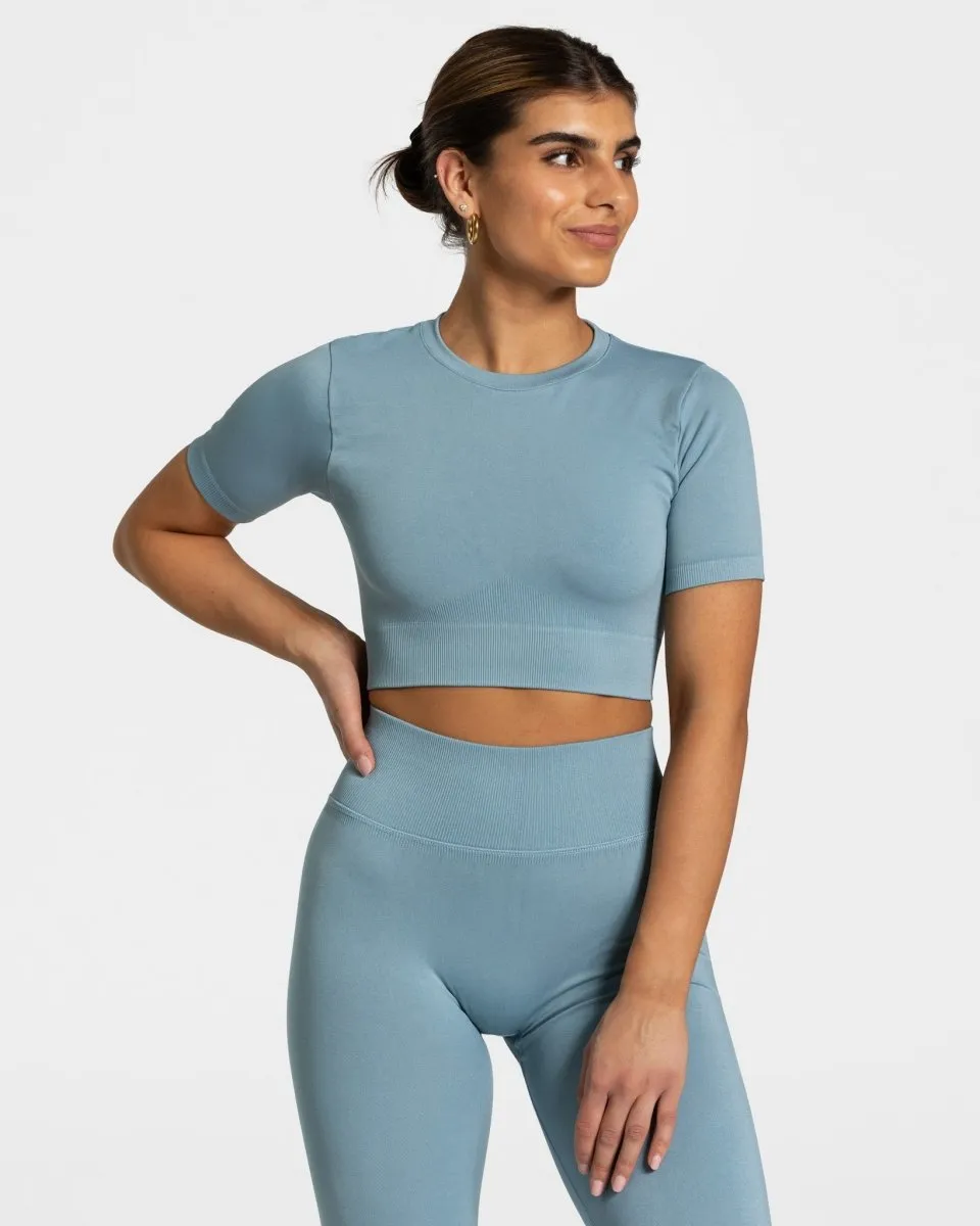Active Layering Comfort Fit Sensation Crop Top "Stahlblau"