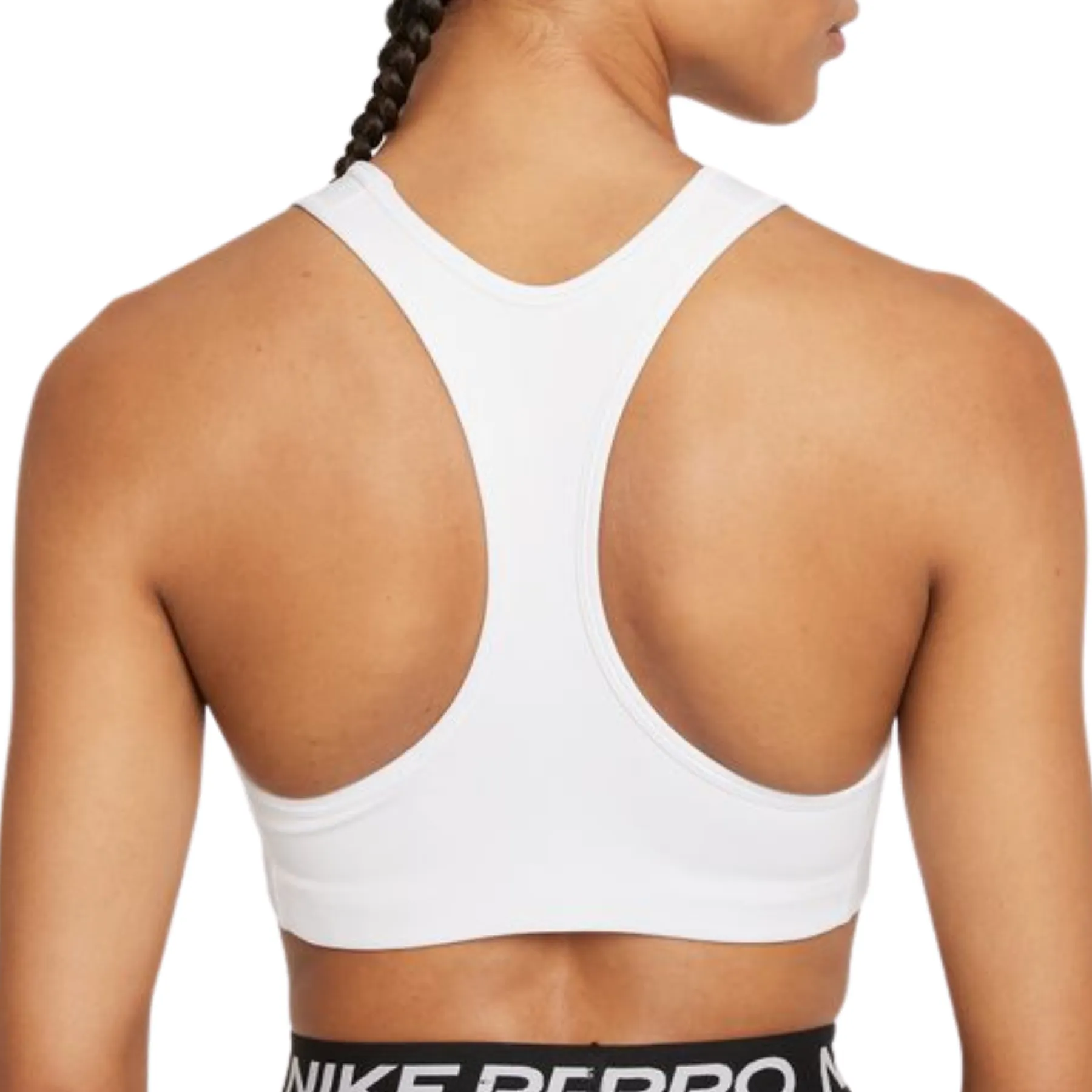 Sports fans Nike Dri-FIT Swoosh Women's Medium-Support Graphic Sports Bra - White/Black/DK Smoke Grey