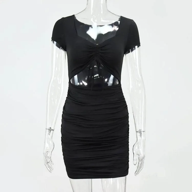 Ladies Bodycon Mini dress Open belly Club Party Dress Timeless Wear