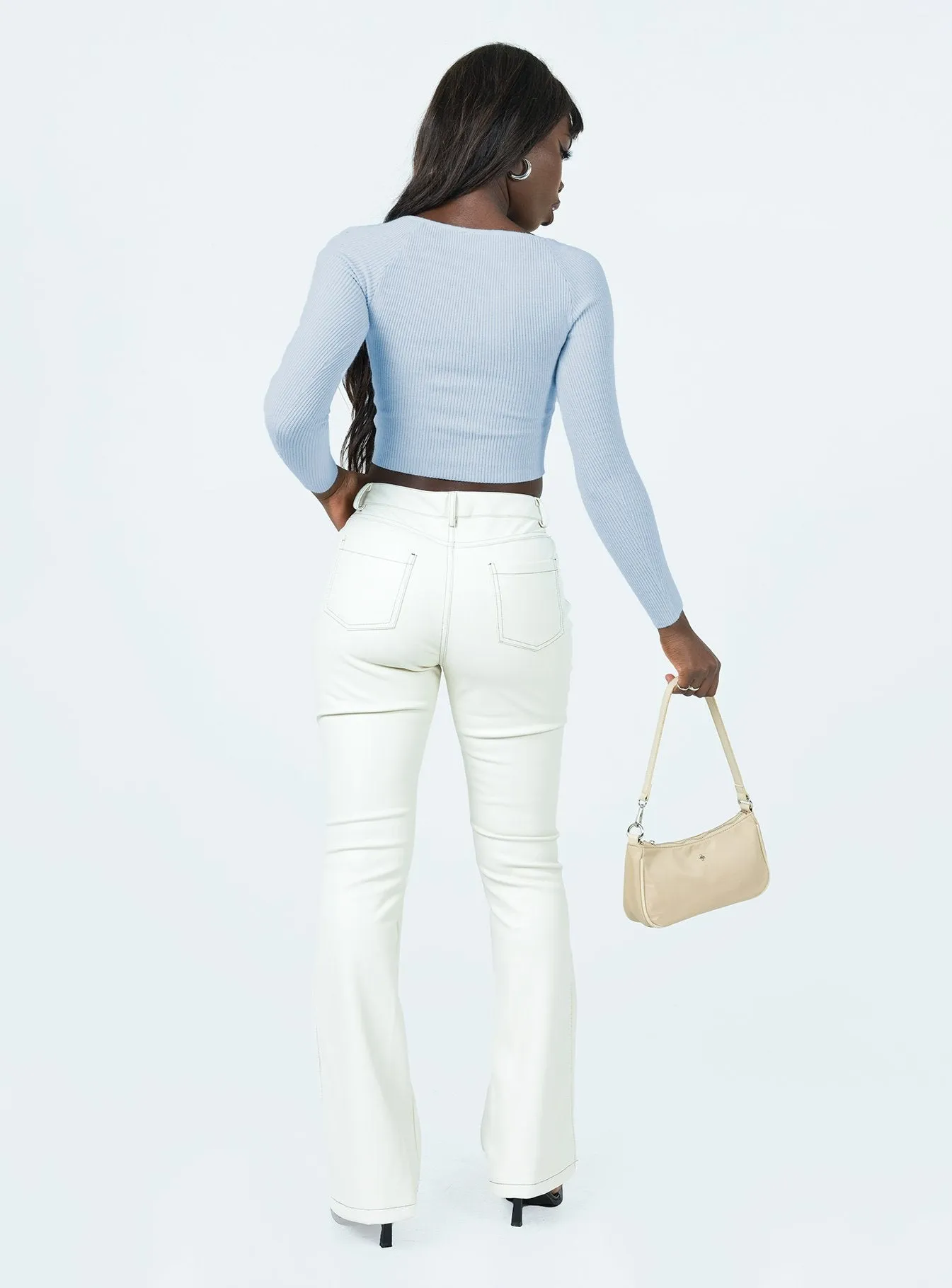 Relaxed Lines Motel Zorea Trouser PU Coconut Milk