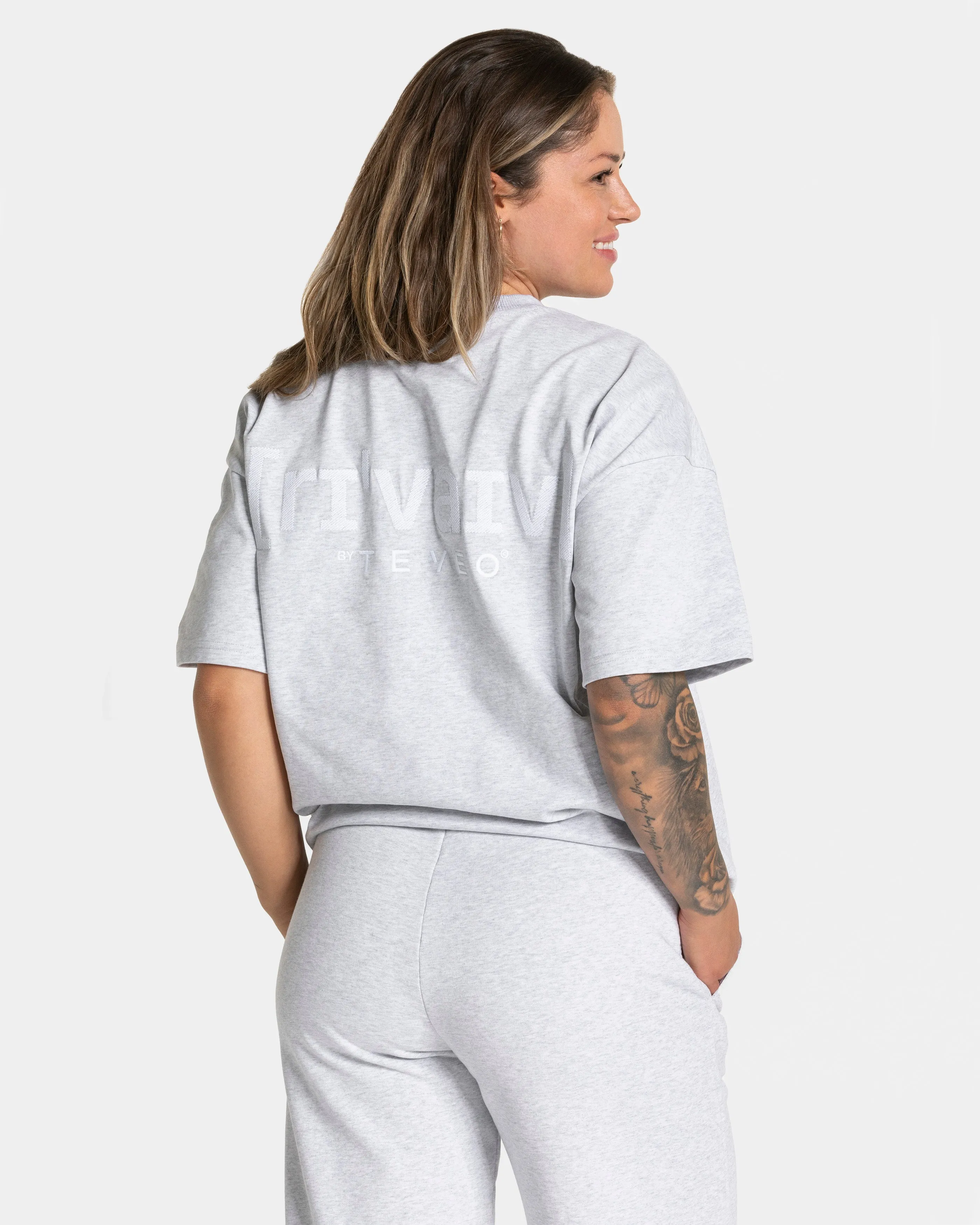 RI??VAIV Oversized T-Shirt "Hellgrau" Cozy Layering