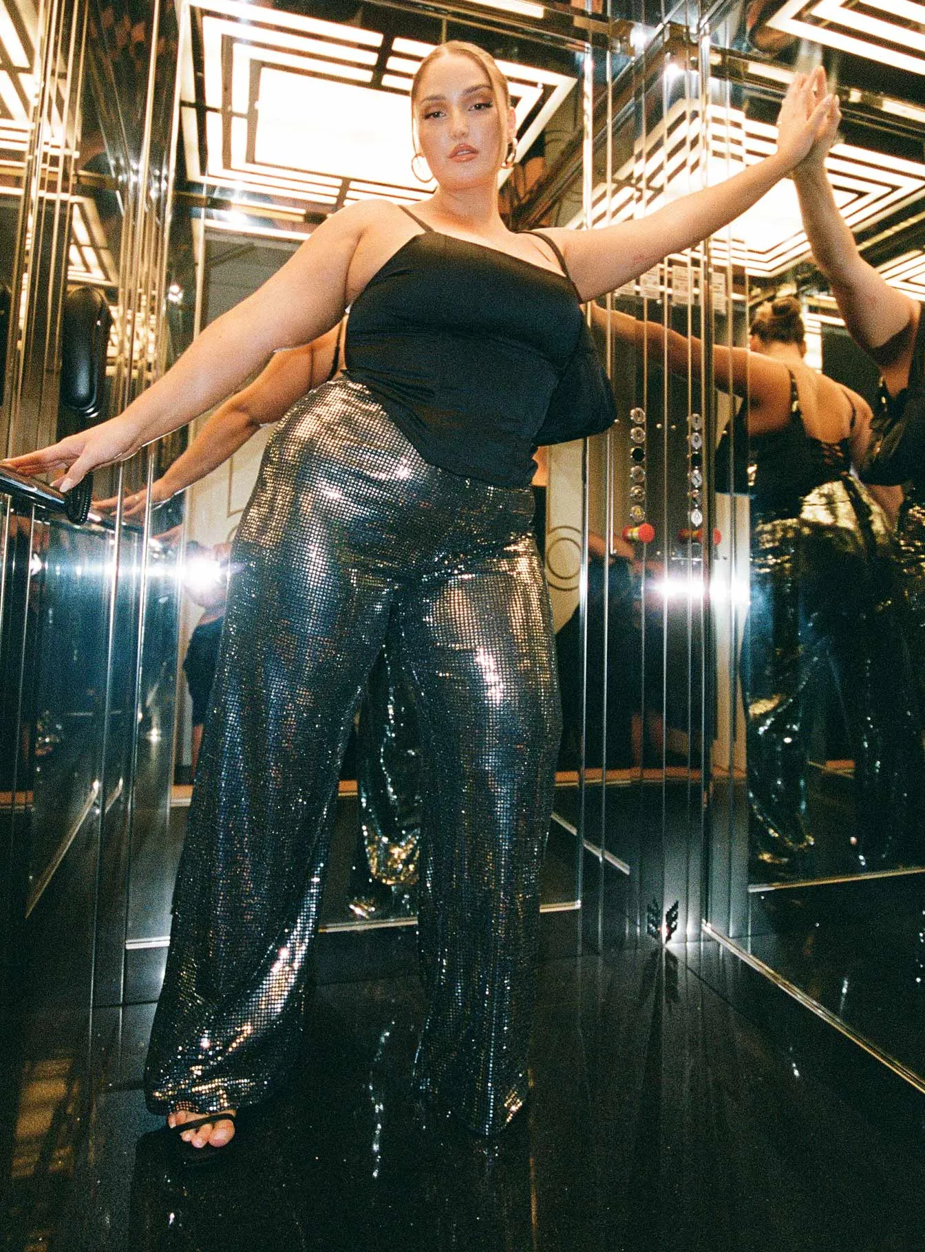Nemara Pants Black / Silver Curve Distressed finish