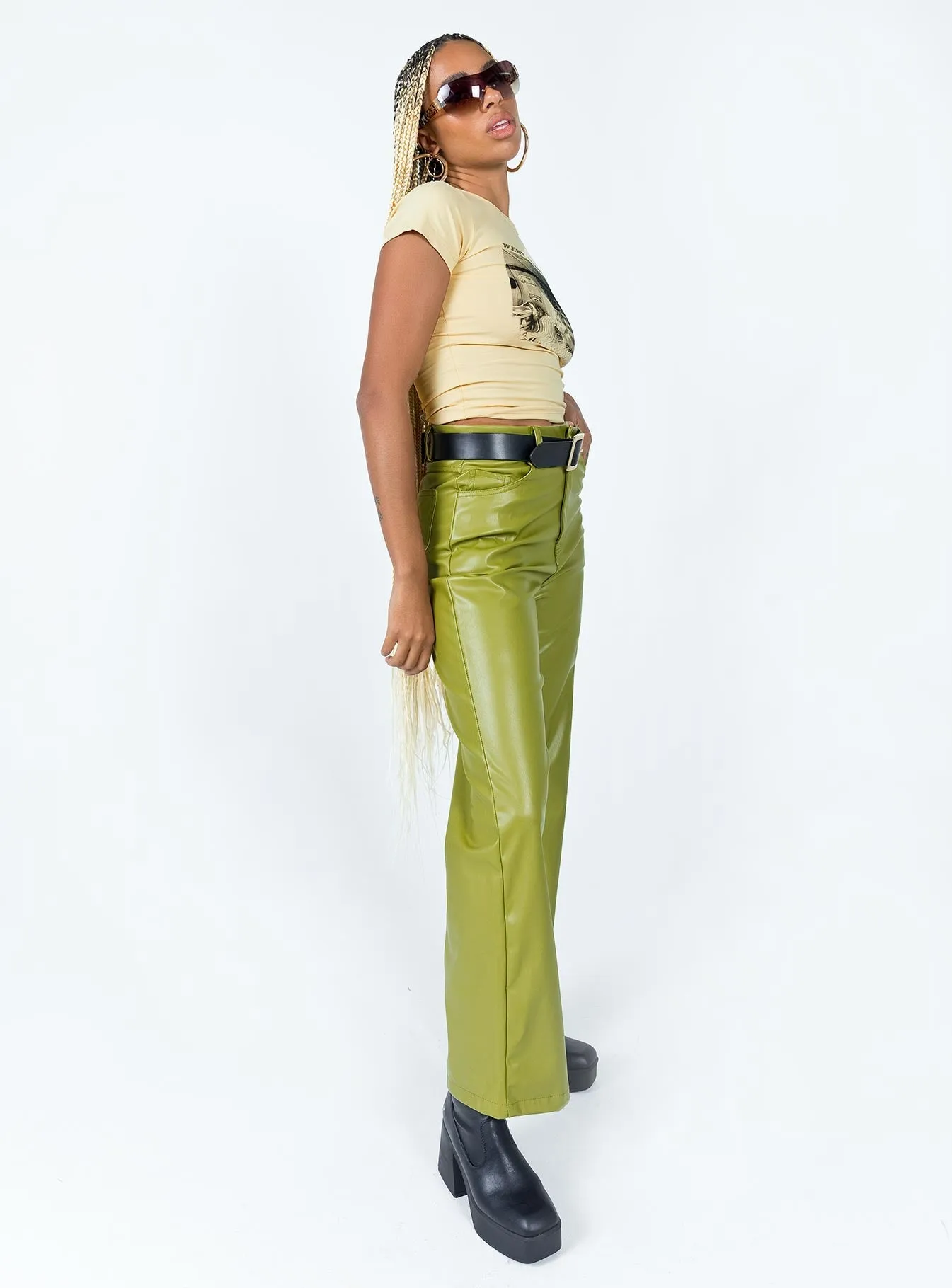 Fi PU Pants Green Durable Fit