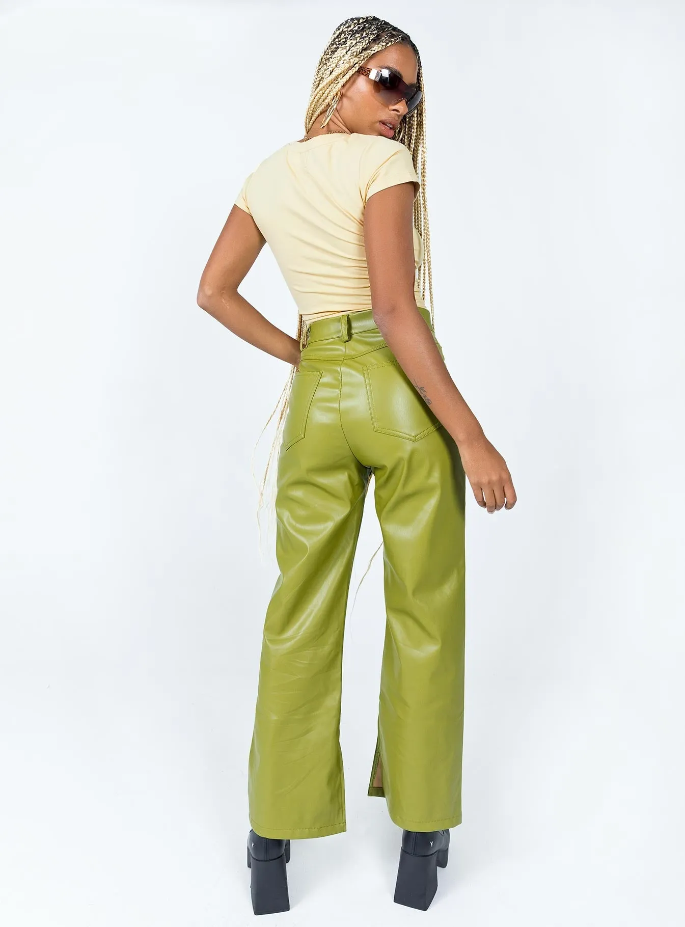 Fi PU Pants Green Flexible Ankle Cuffs