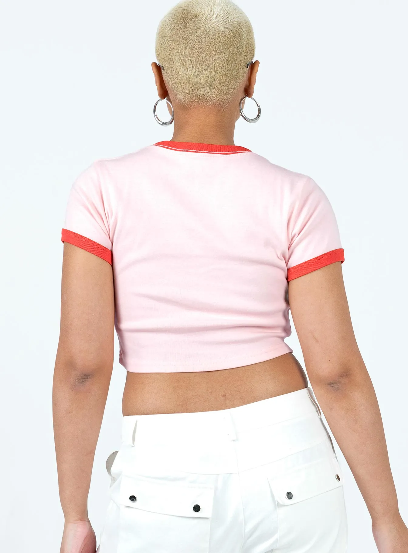 Soft Texture Comfort Fit Bob Marley One Love One Heart Cropped Tee Pink