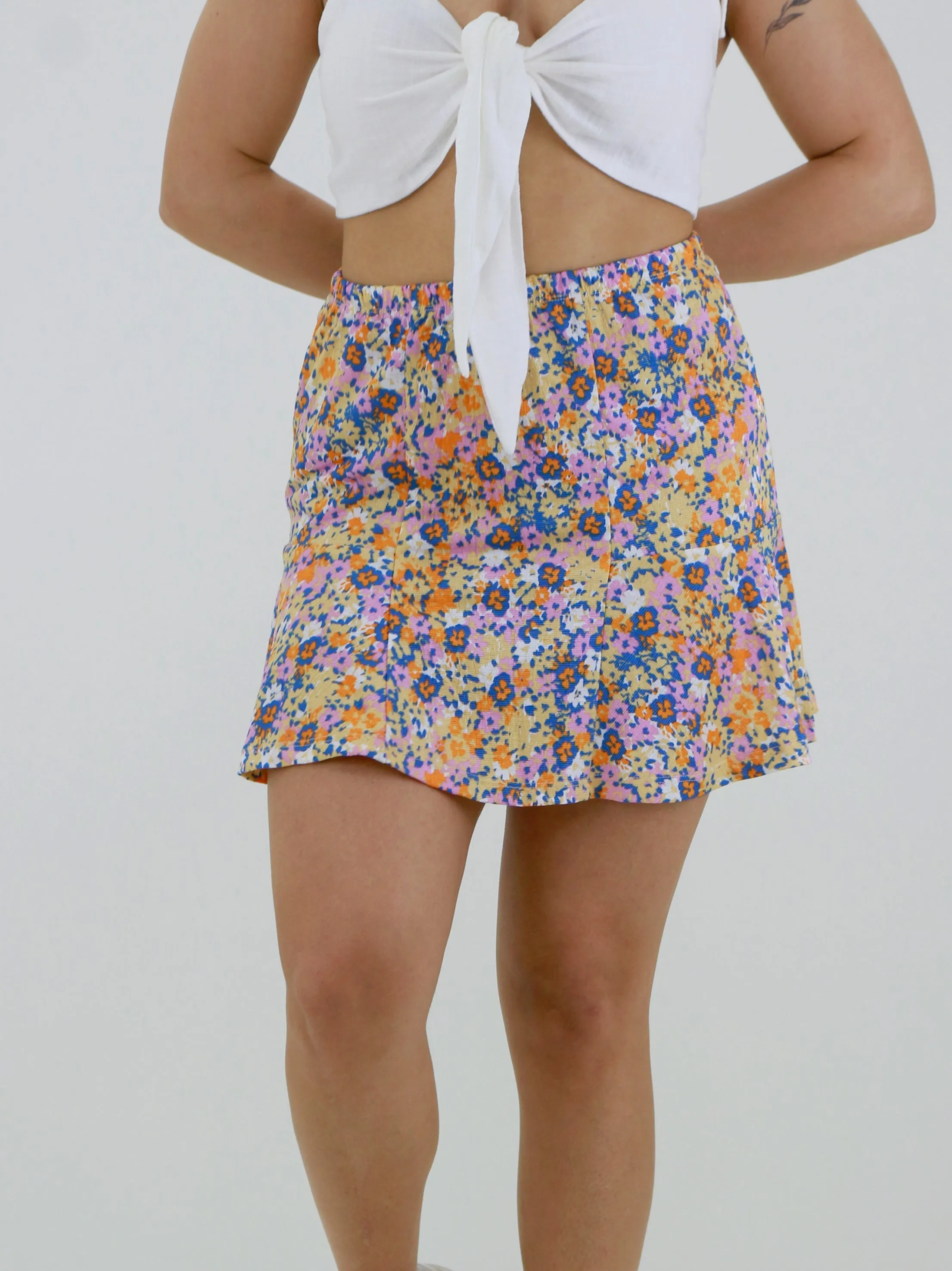 Outfit Focus Odor Resistant Treatment Women's Floral Printed Mini Skirt,Multi
