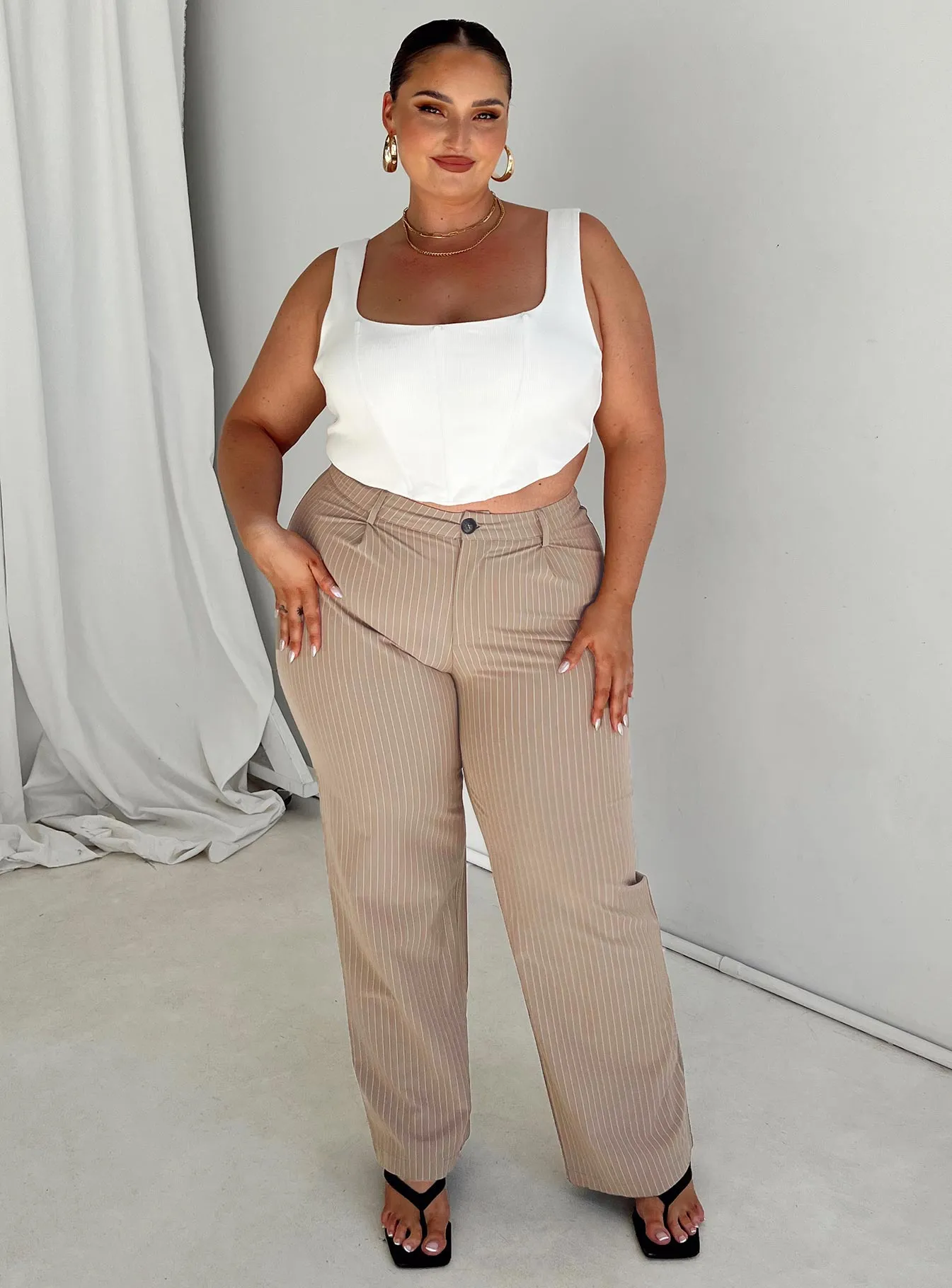 Work Flex Titius Pants Beige Curve