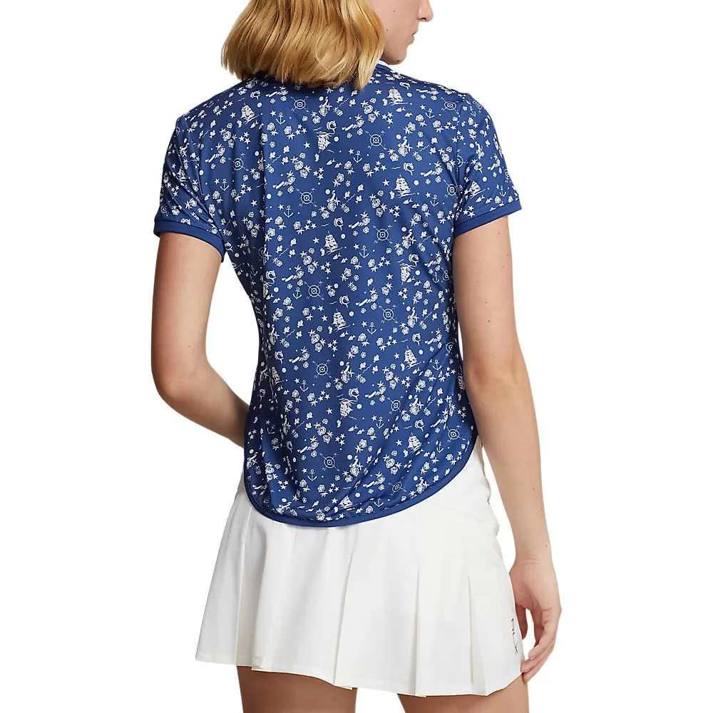 RLX Ralph Lauren Women's Printed Airflow Golf Polo Shirt - Nautical Cnv/Beach Royal Relax Vibe