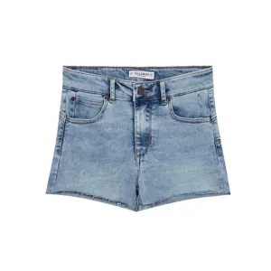 Women's Washed Slim-Fit Denim Short,Light Blue Chill Mode