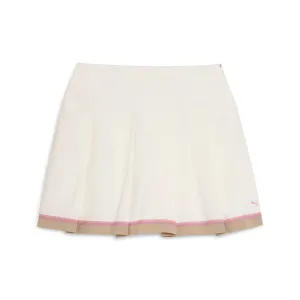 Casual Polo Shape Hug Women's Stripe Pleated Golf Skirt
