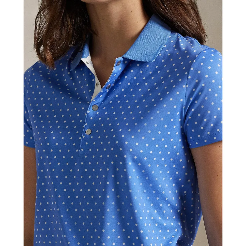 RLX Ralph Lauren Women's Printed Airflow Polo Shirt - Summer Blue/RL Polka Dot Smile Glow Leather Core