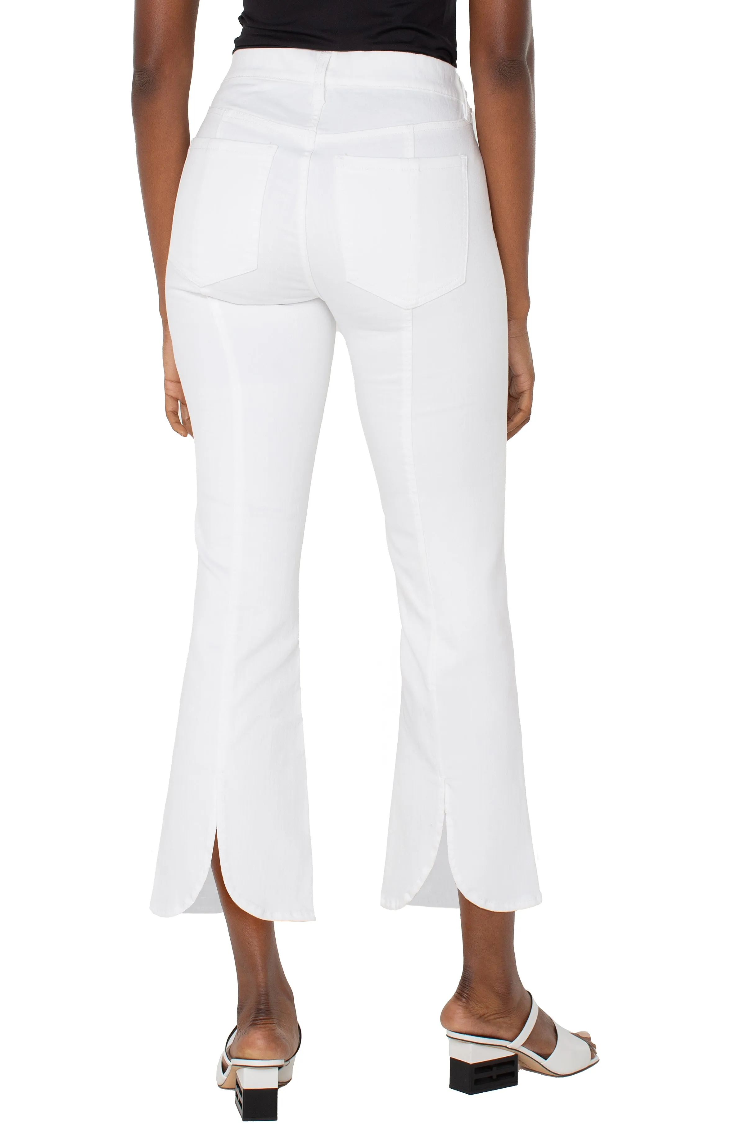 MoistureWicking Fabric *SALE* LIVERPOOL GIA GLIDER CROP FLARE - WHITE
