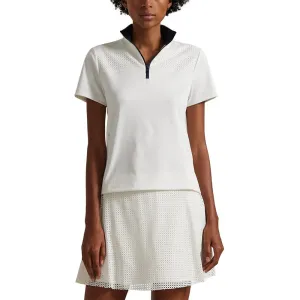 RLX Ralph Lauren Women's Paneled 1/4 Zip Golf Shirt - Ceramic White Queen Glow