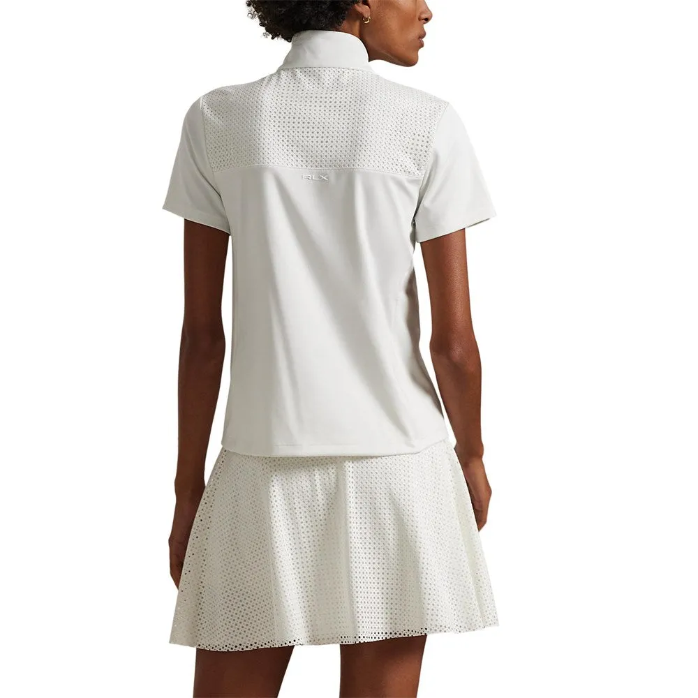 RLX Ralph Lauren Women's Paneled 1/4 Zip Golf Shirt - Ceramic White Trendy Outerwear