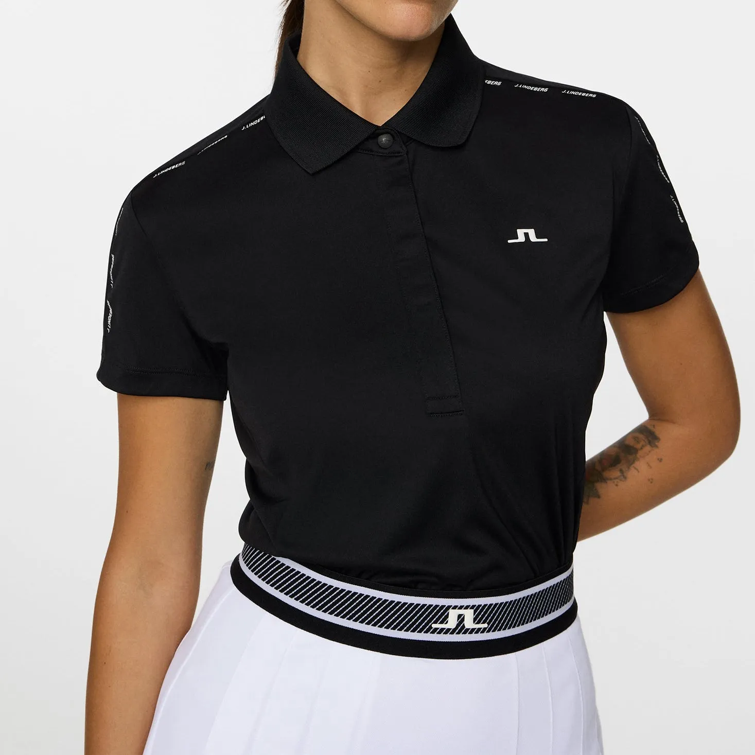 FlexibleCuff J.Lindeberg Women's Jessa Golf Polo Shirt - Black