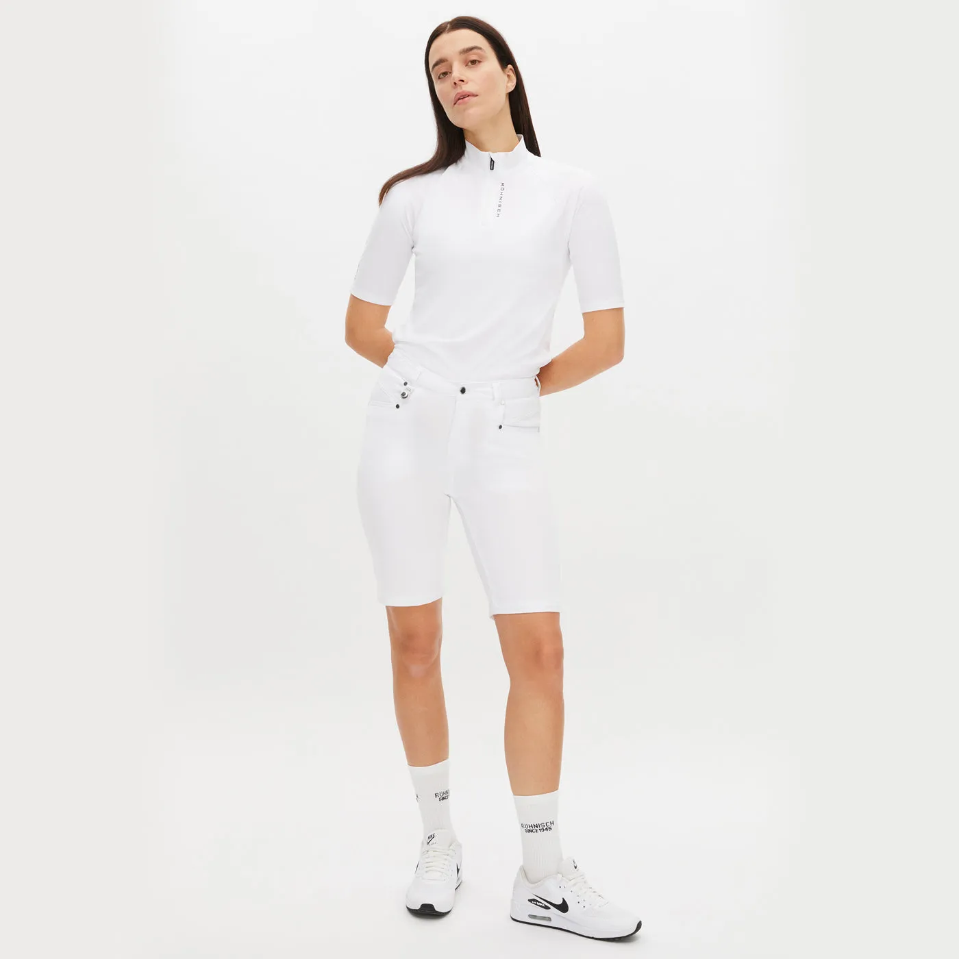 Rohnisch Women's Chie Bermuda Golf Shorts - White Everyday Look