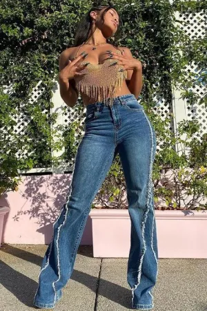 SustainableProduction Women's Fashion High Waist Straight Jeans