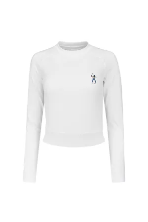 Bright White Women's L/S Banded Cropped Tee Universal Silhouette