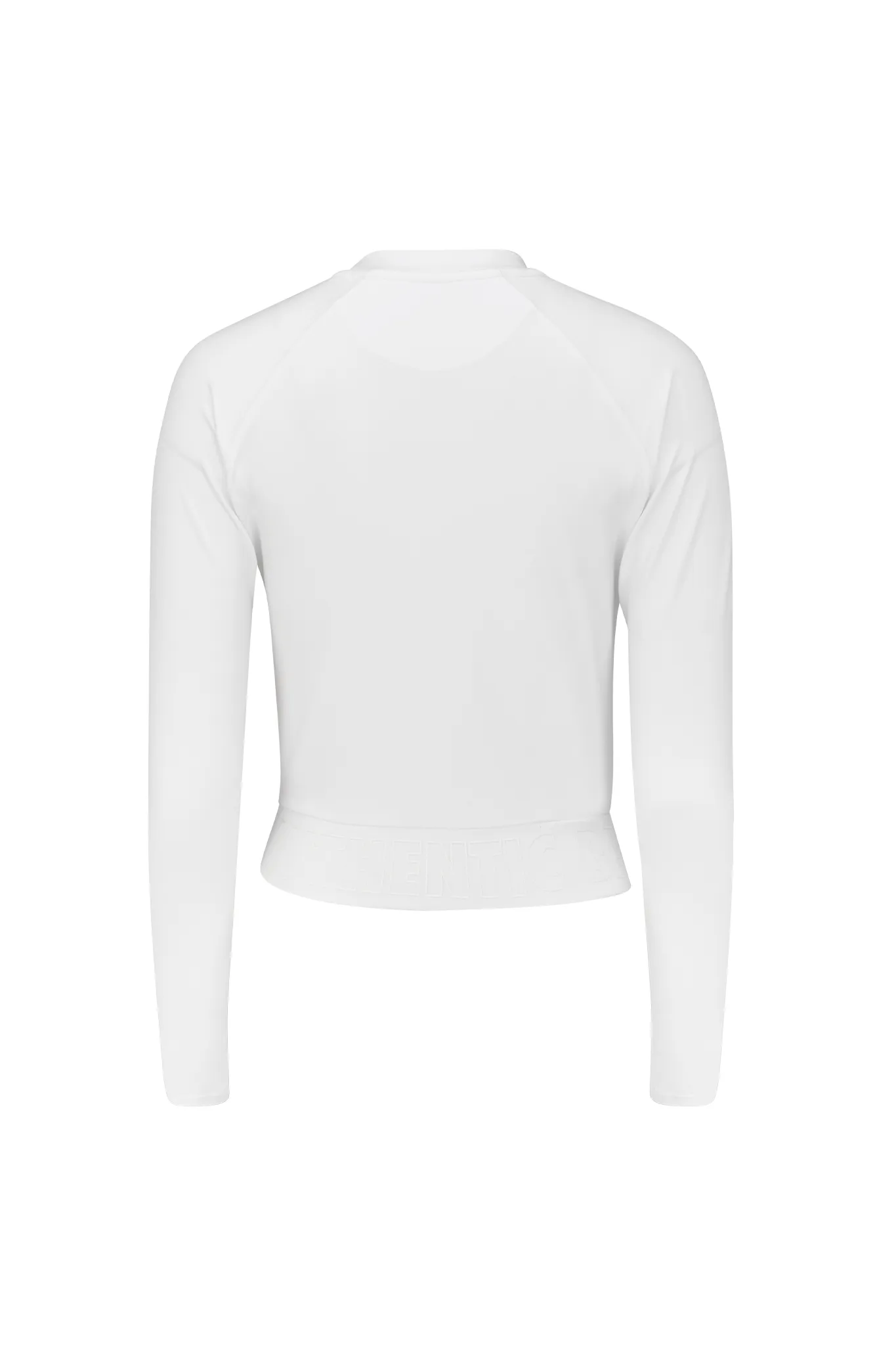 Retro Ergonomic Cut Bright White Women's L/S Banded Cropped Tee
