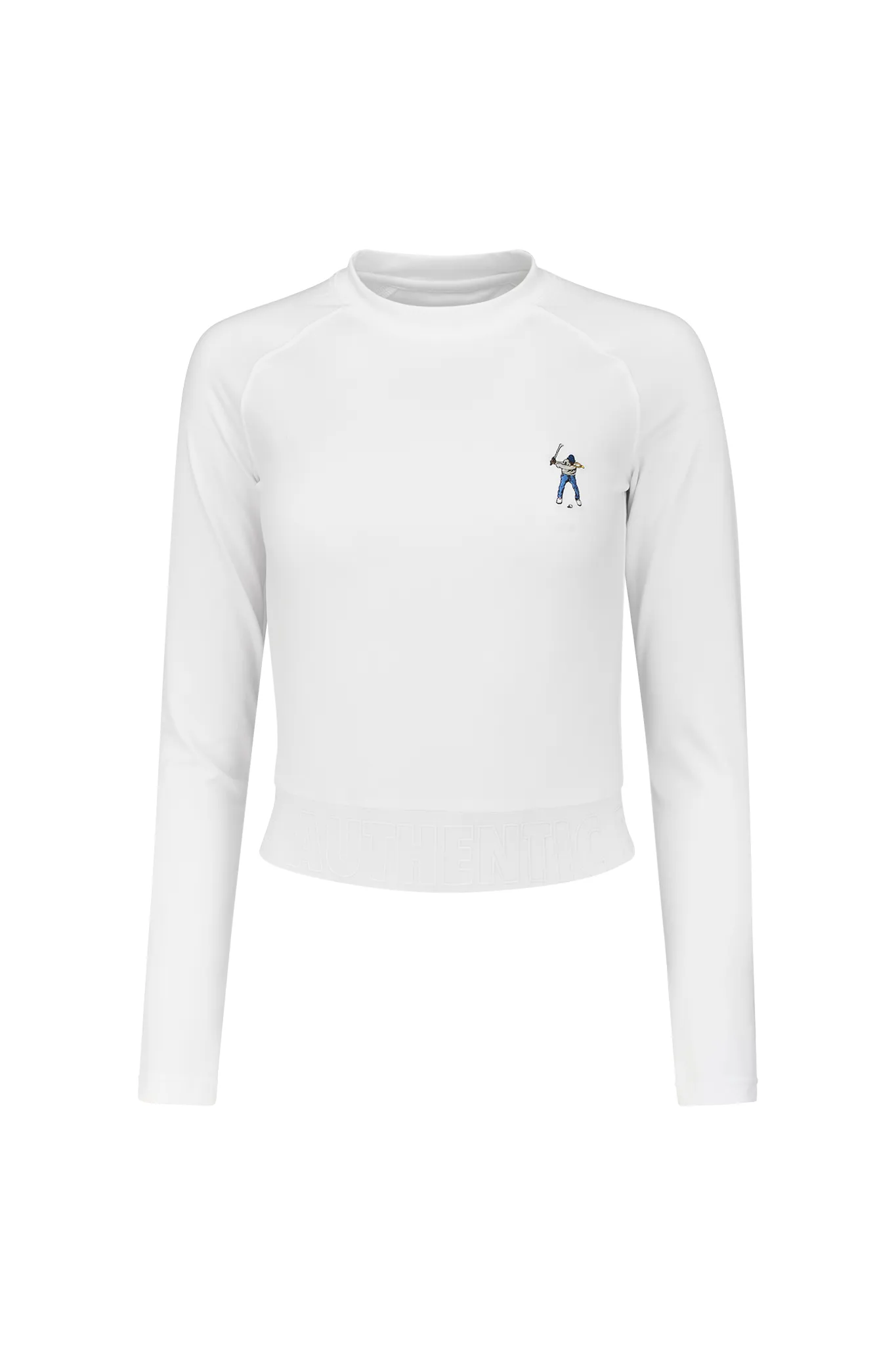Bright White Women's L/S Banded Cropped Tee Universal Silhouette