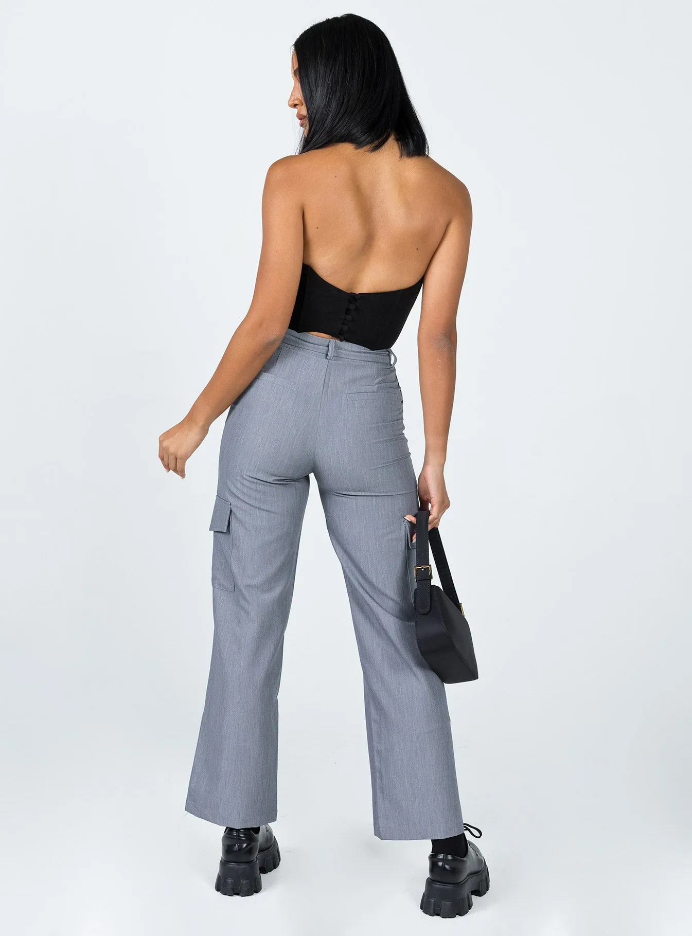 Breeana Pants Grey Flexible Cut Work Flex